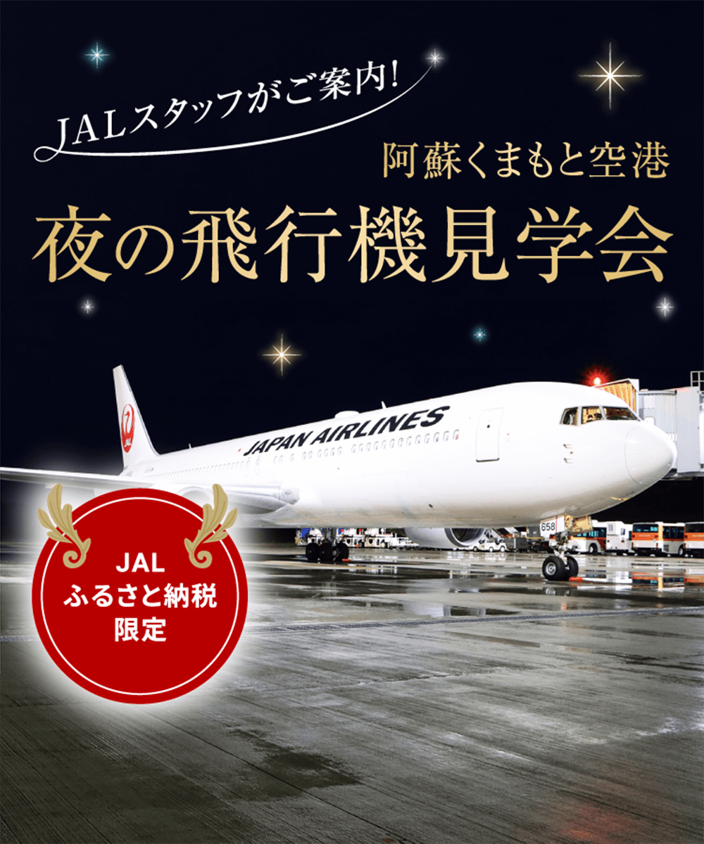 JALスタッフがご案内！阿蘇くまもと空港 夜の飛行機見学会 JALふるさと納税限定