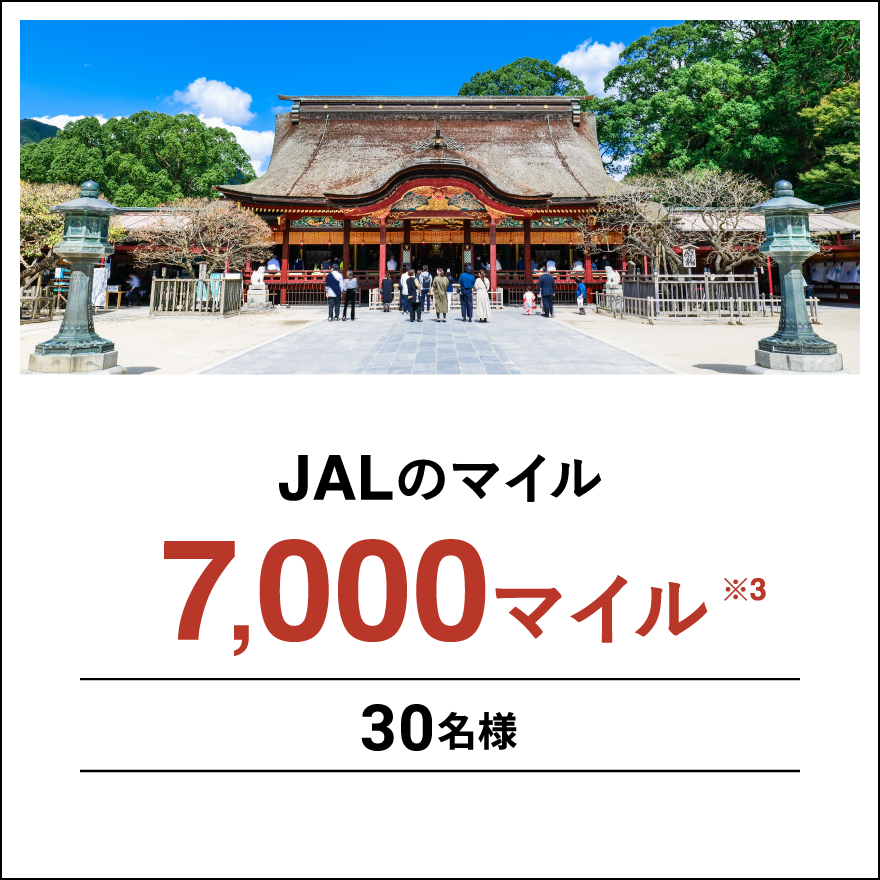 JALのマイル7,000マイル※3 30名様