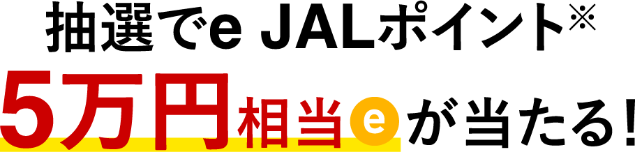 抽選でe JALポイント※5万円相当が当たる！