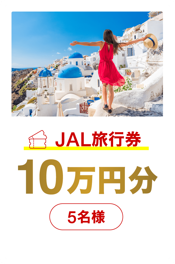 JAL旅行券10万円分5名様