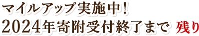 マイルアップ実施中！2024年寄附受付終了まで残り