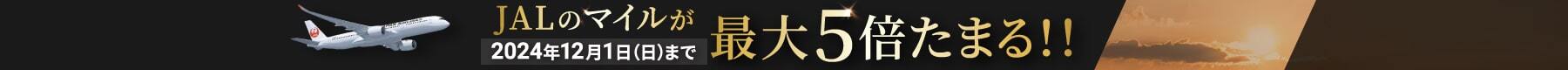 JALのマイルが最大5倍たまる！！2024年12月1日（日）まで
